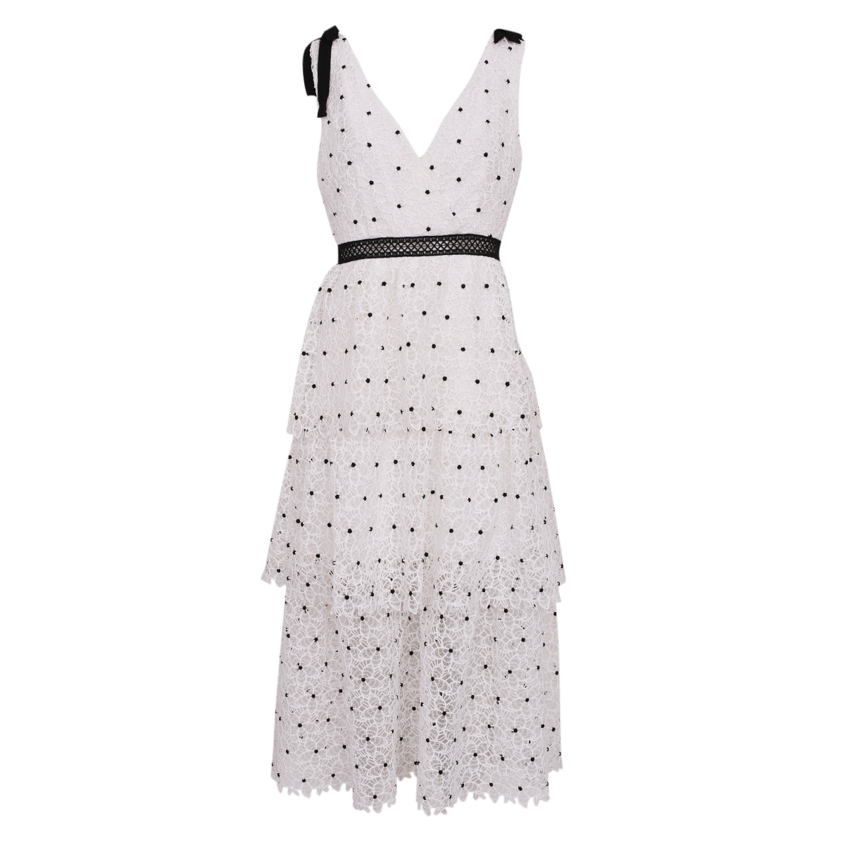 Vestido Self-Portrait Branco Rendado Tam. 40 Br