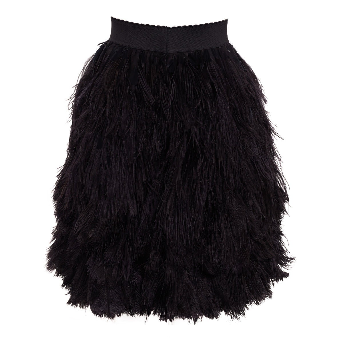 Saia Dolce & Gabbana de Plumas Preta Tam. 36