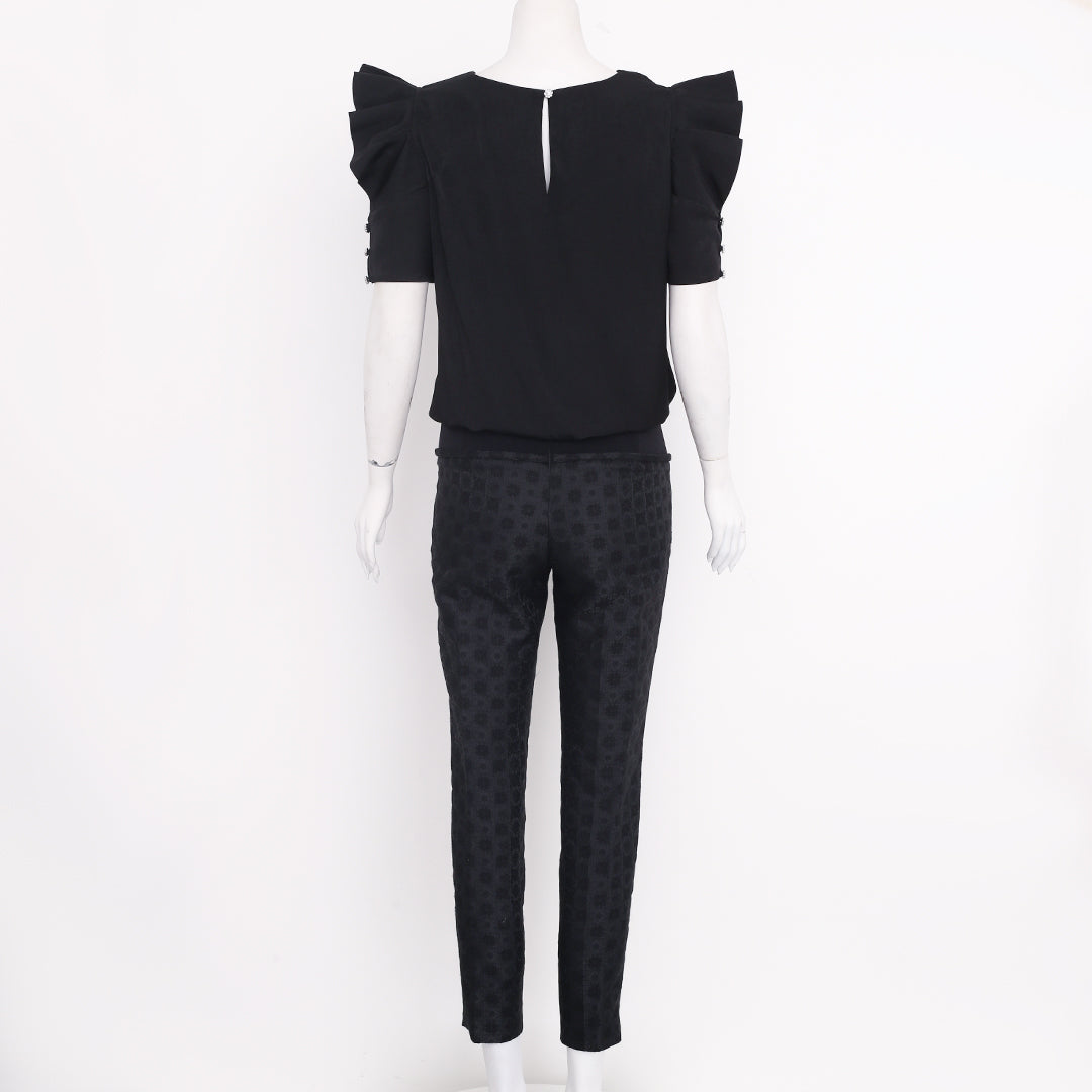 Calça Stella McCartney Preta em Jacquard Tam.38