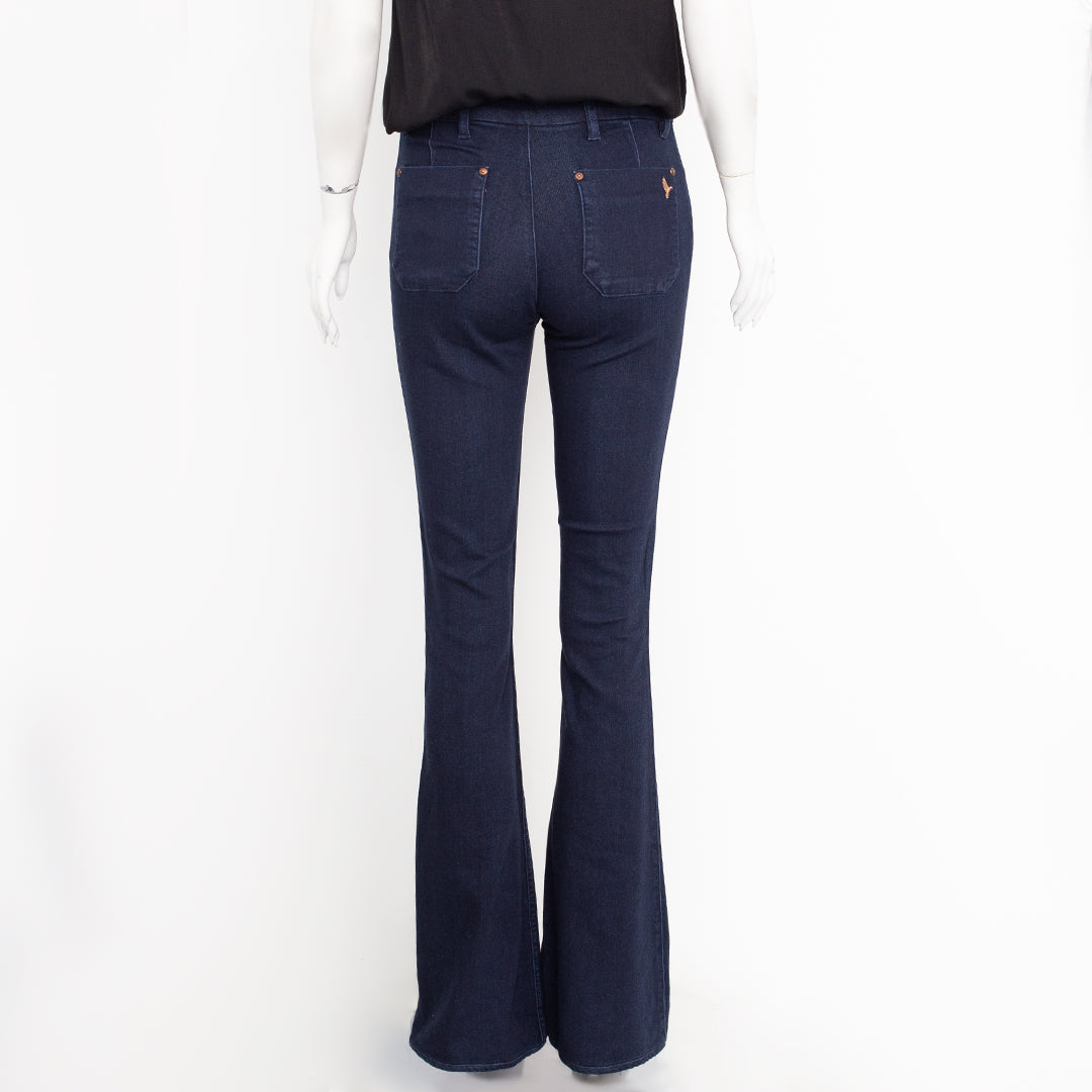 Calça Mih Jeans Flaire Lavagem Escura Tam. 25 USA