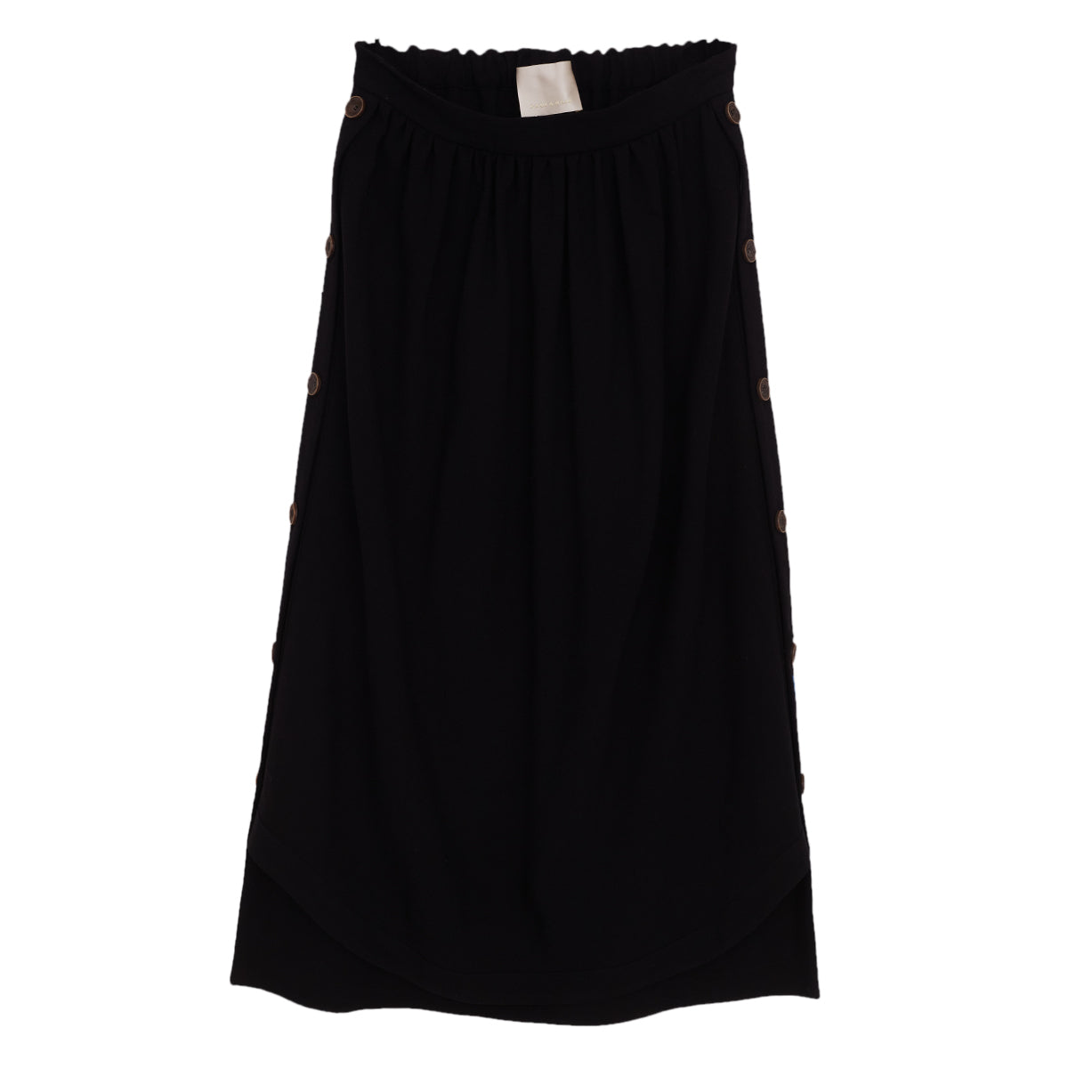 Saia Paula Raia Midi com Botões Preta Tam. 36 Br