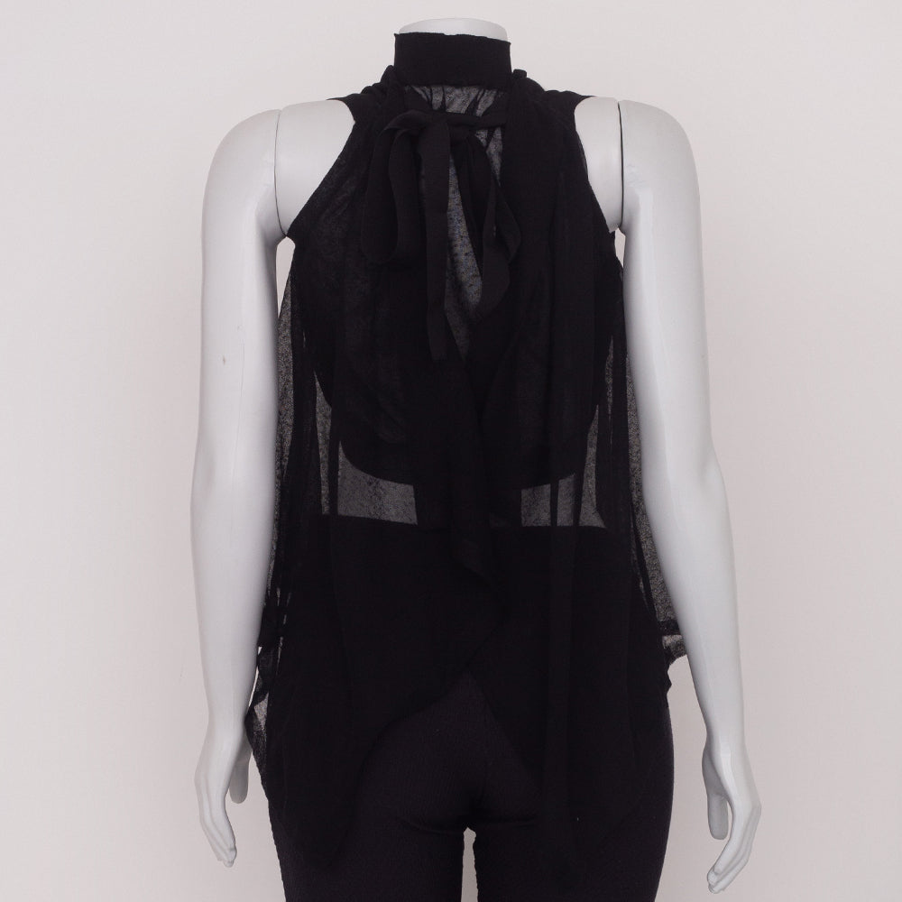 Blusa Fendi Preta c/ Detalhe Floral