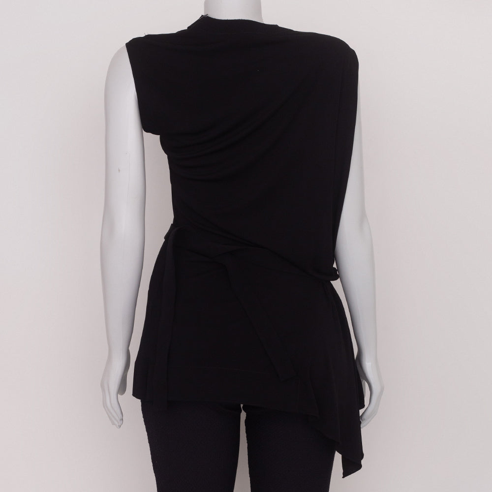 Blusa Louis Vuitton Preta c/ detalhe Franzido Lateral Tam.S
