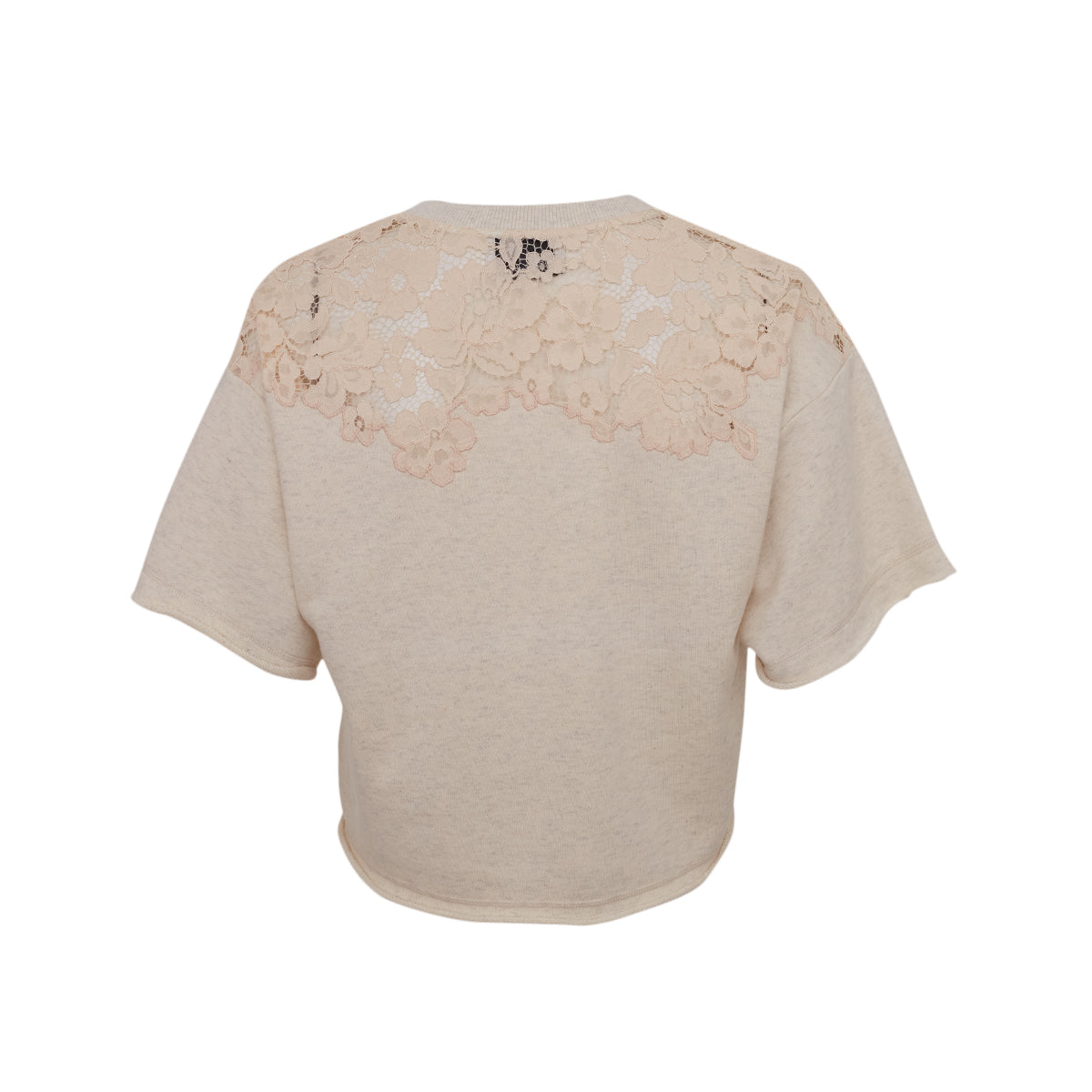 Moletom Cropped Phillip Lim Creme c/ Renda Tam. XS