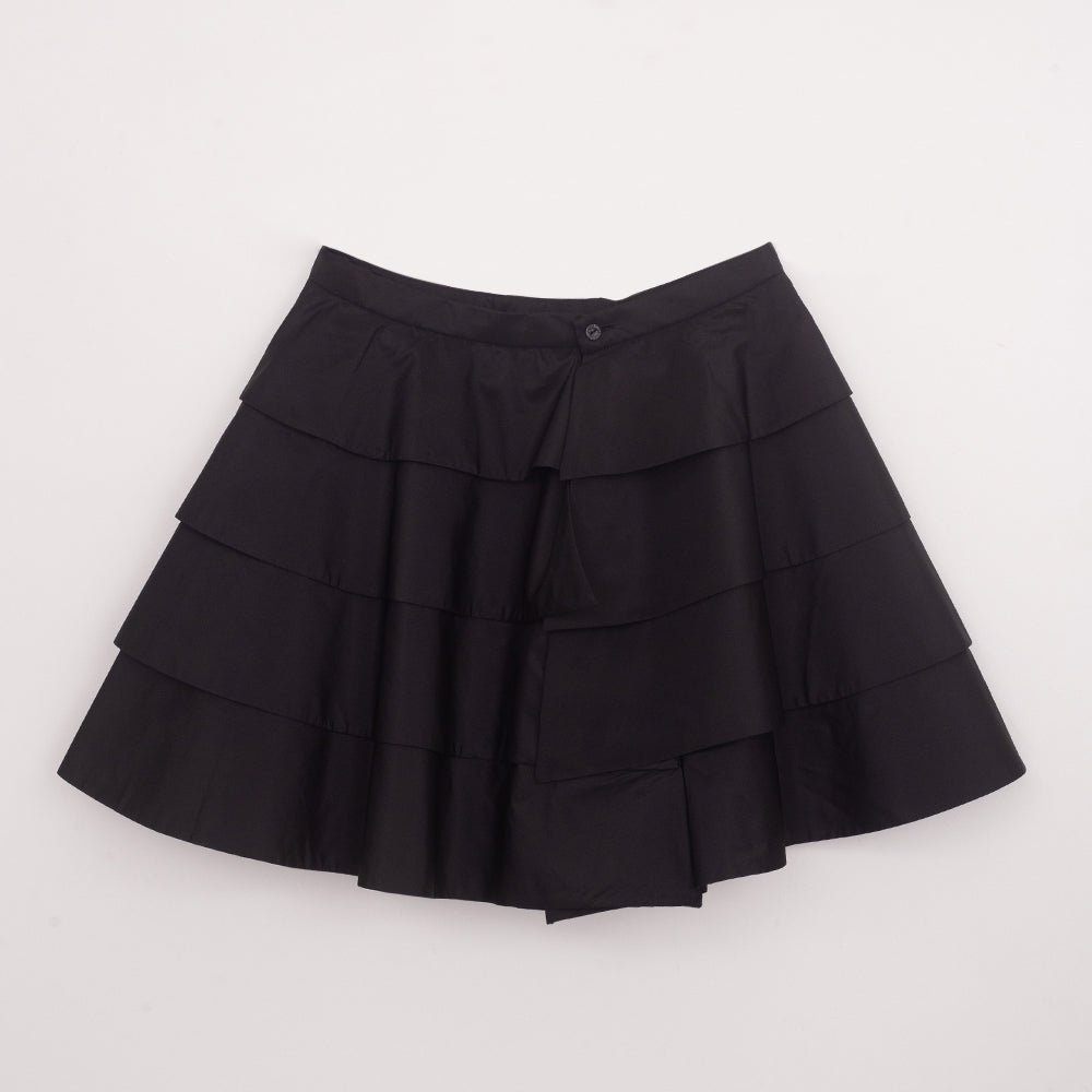 Saia Louis Vuitton Preta Curta Em camadas Tam. 38 Fr