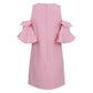 Vestido Louis Vuitton Rosa c/ Babados nas Mangas Tam. 34 Br