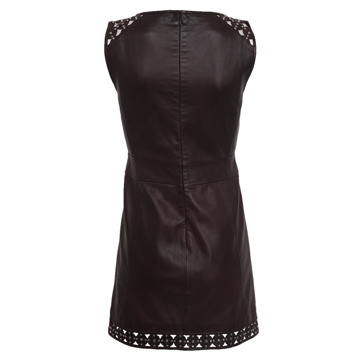 Vestido Emilio Pucci de Couro Marrom Tam. 40 Br