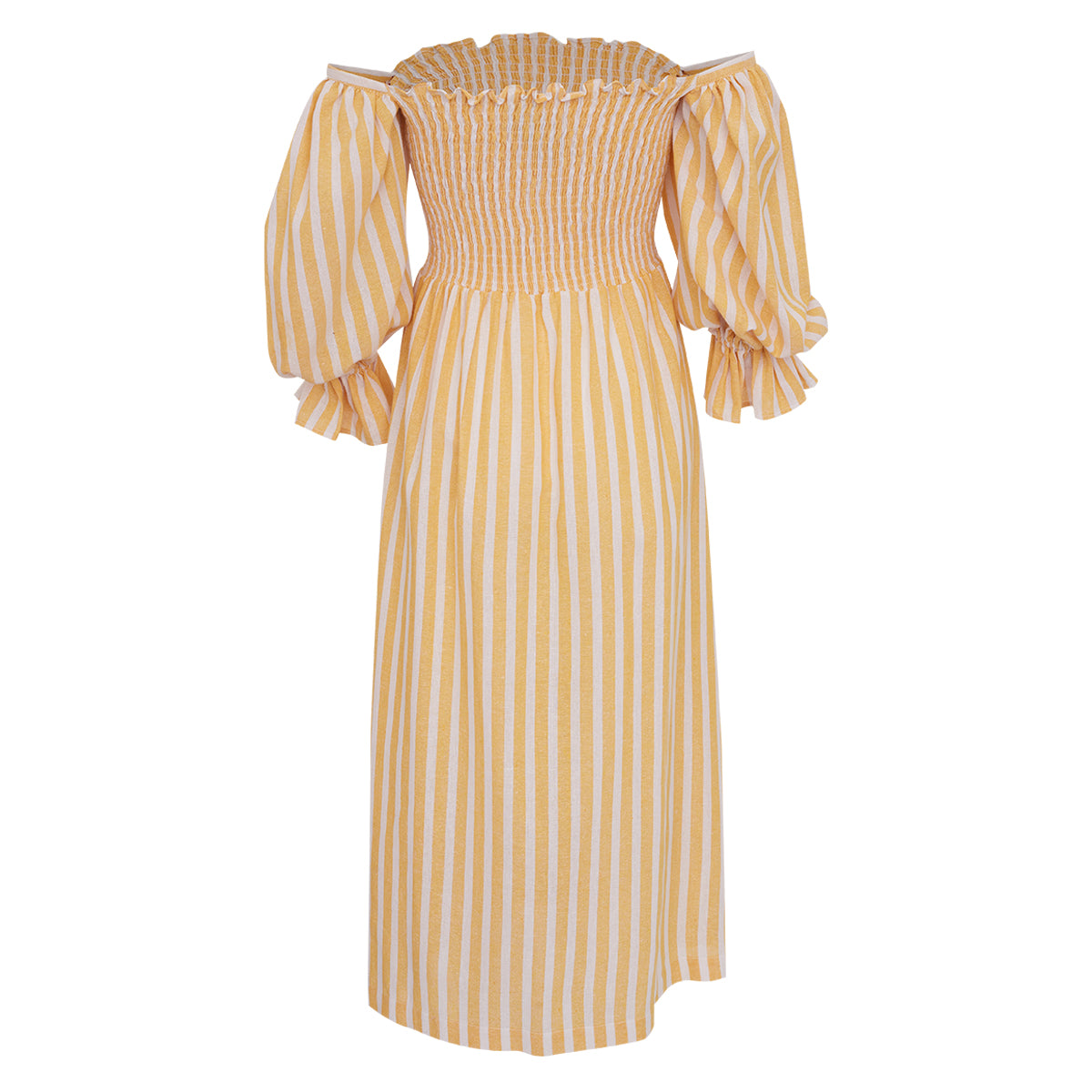 Vestido MadNomad Amarelo e Branco Tam. P