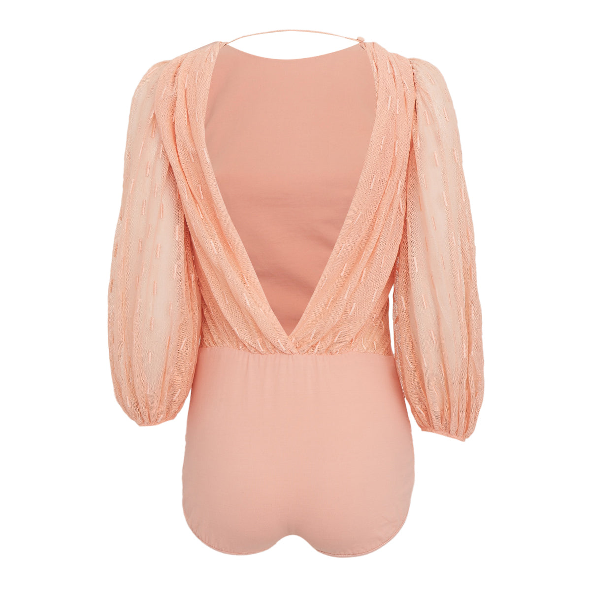 Body Paula Raia Salmão c/ Mangas Bufantes Tam.M