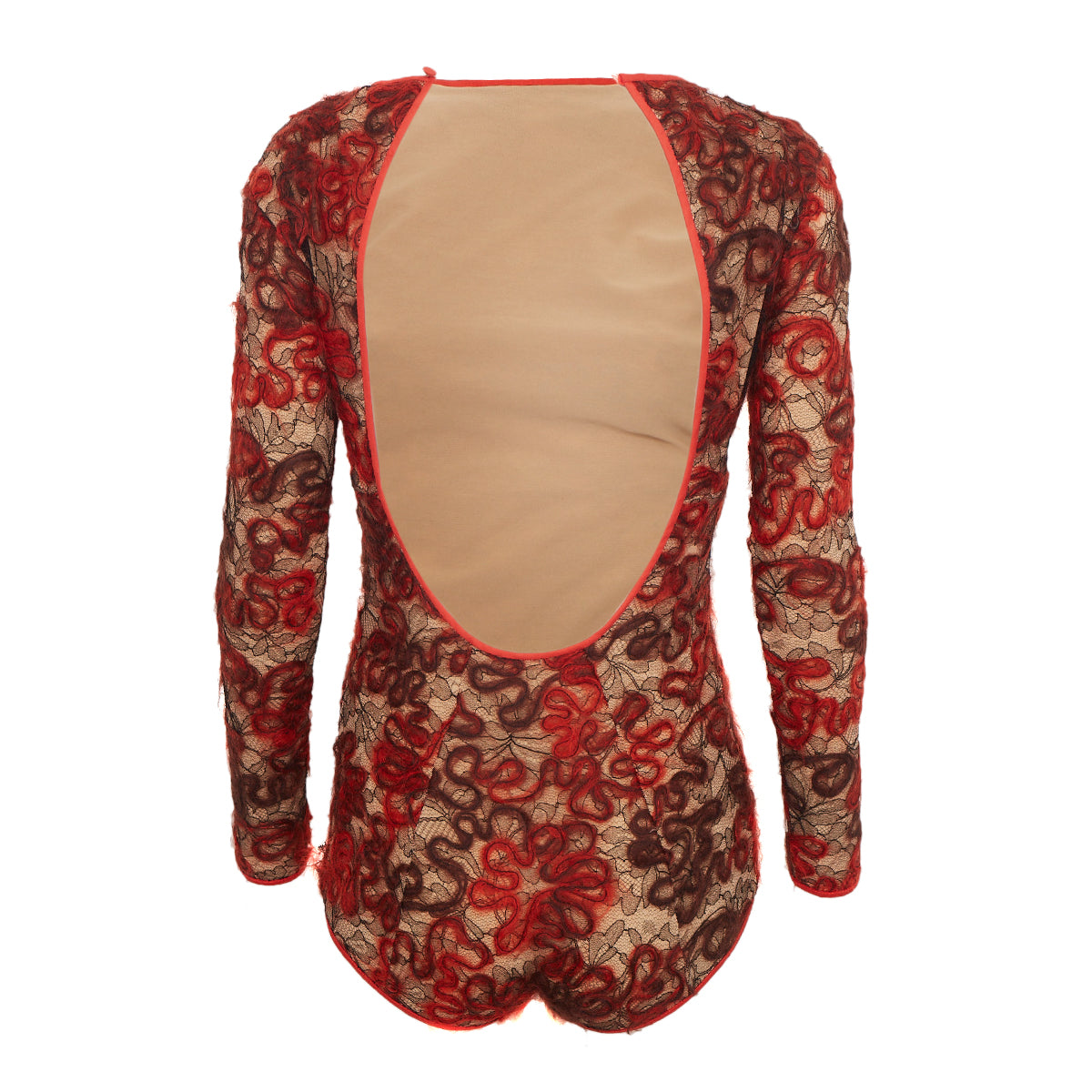 Body Paula Raia Vermelho em Renda e Lã Tam.38 Br
