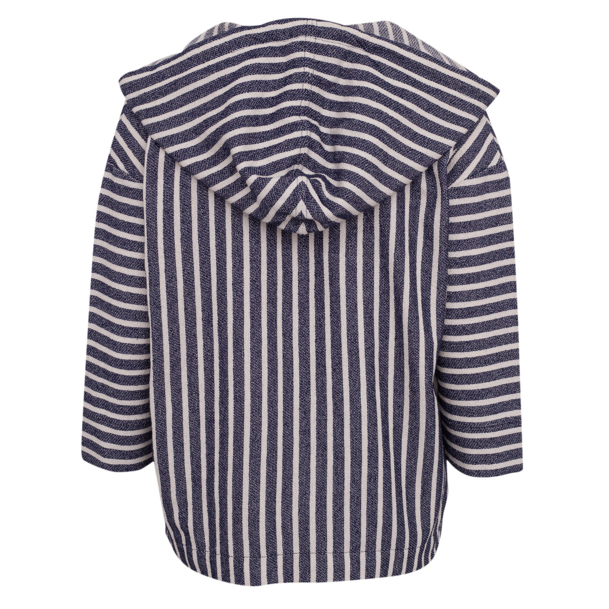 Blusa J. Crew Azul Listrada c/ decote V e Capuz Tam. PP Br