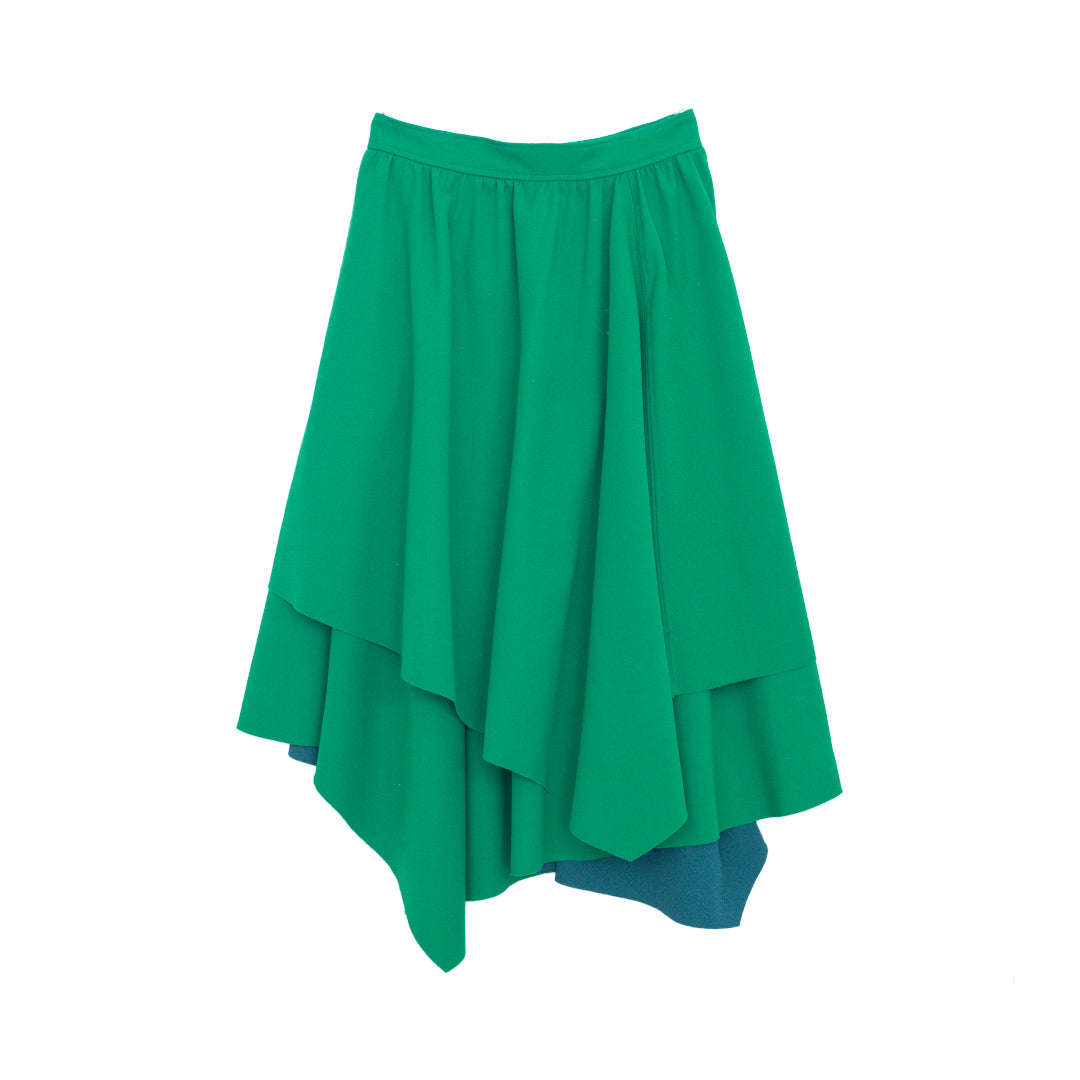 Saia Paula Raia Verde com Recortes Tam. 38