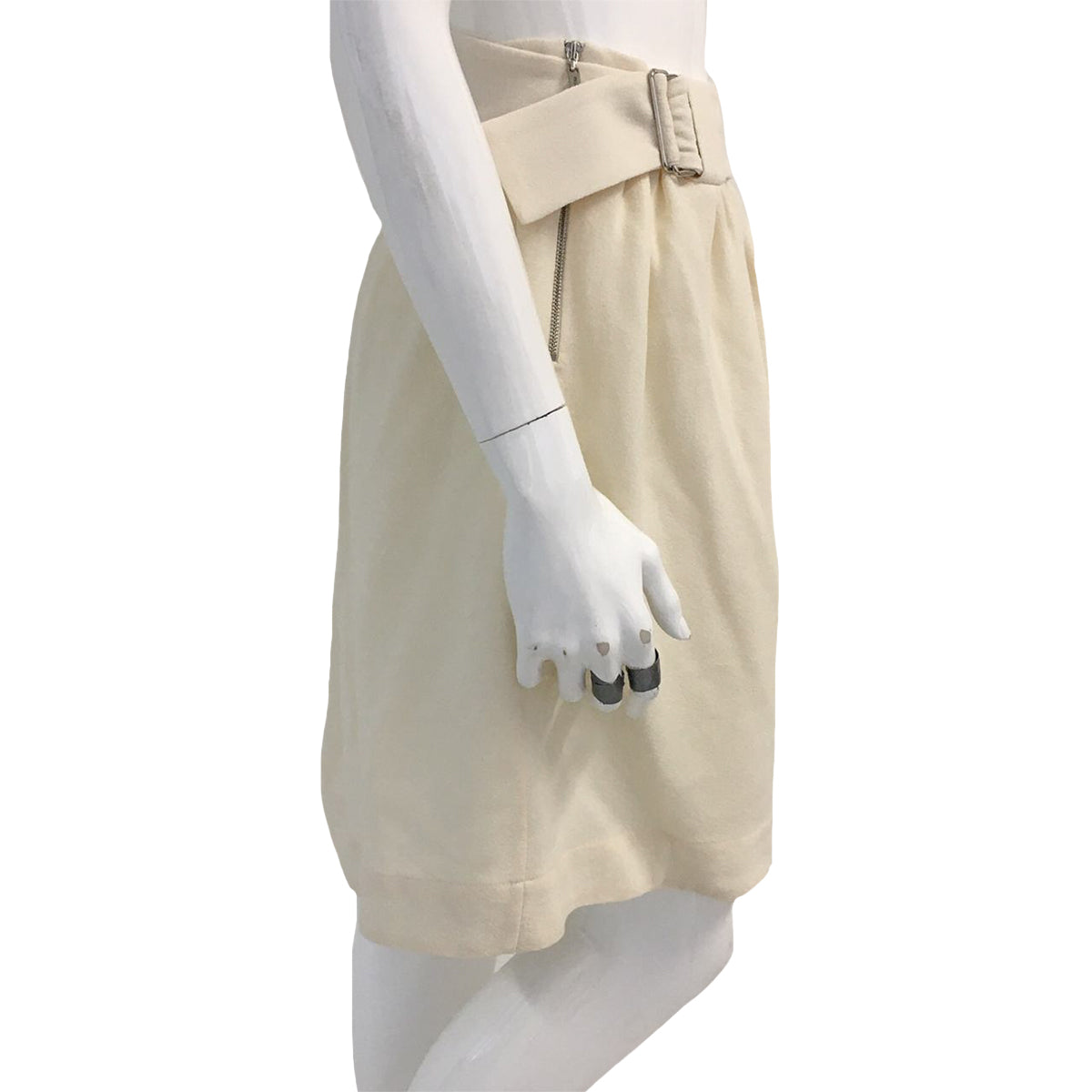 Saia Paula Raia Creme Com Cinto Tam. 38