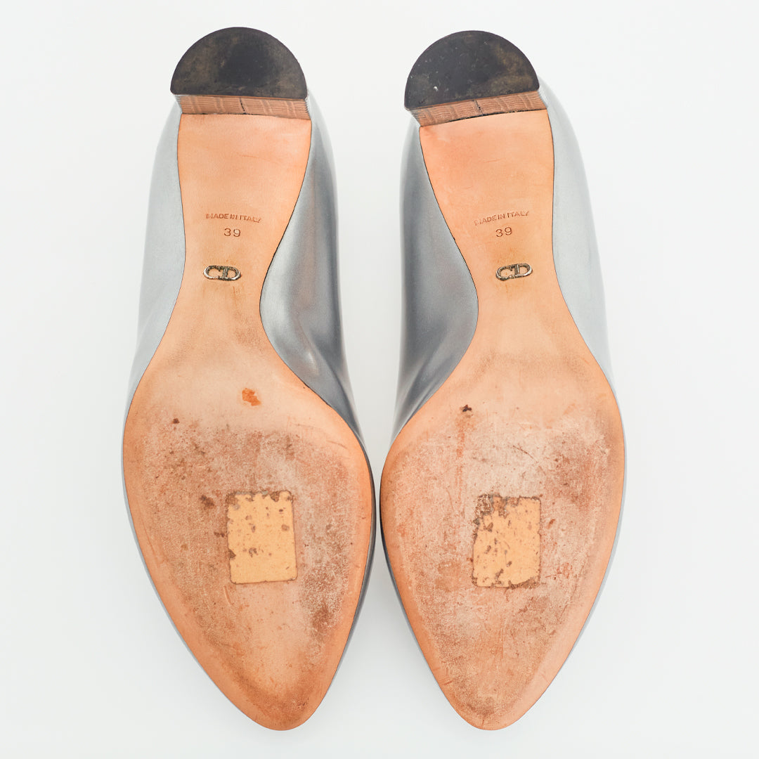 Sapato Dior Prateado c/ Bico Redondo Tam. 39
