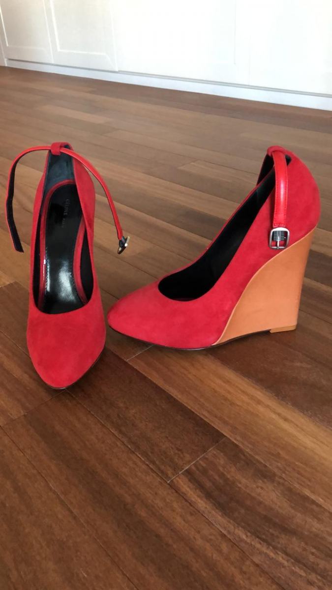 Sapato Plataforma Celine Vermelha Tam. 38