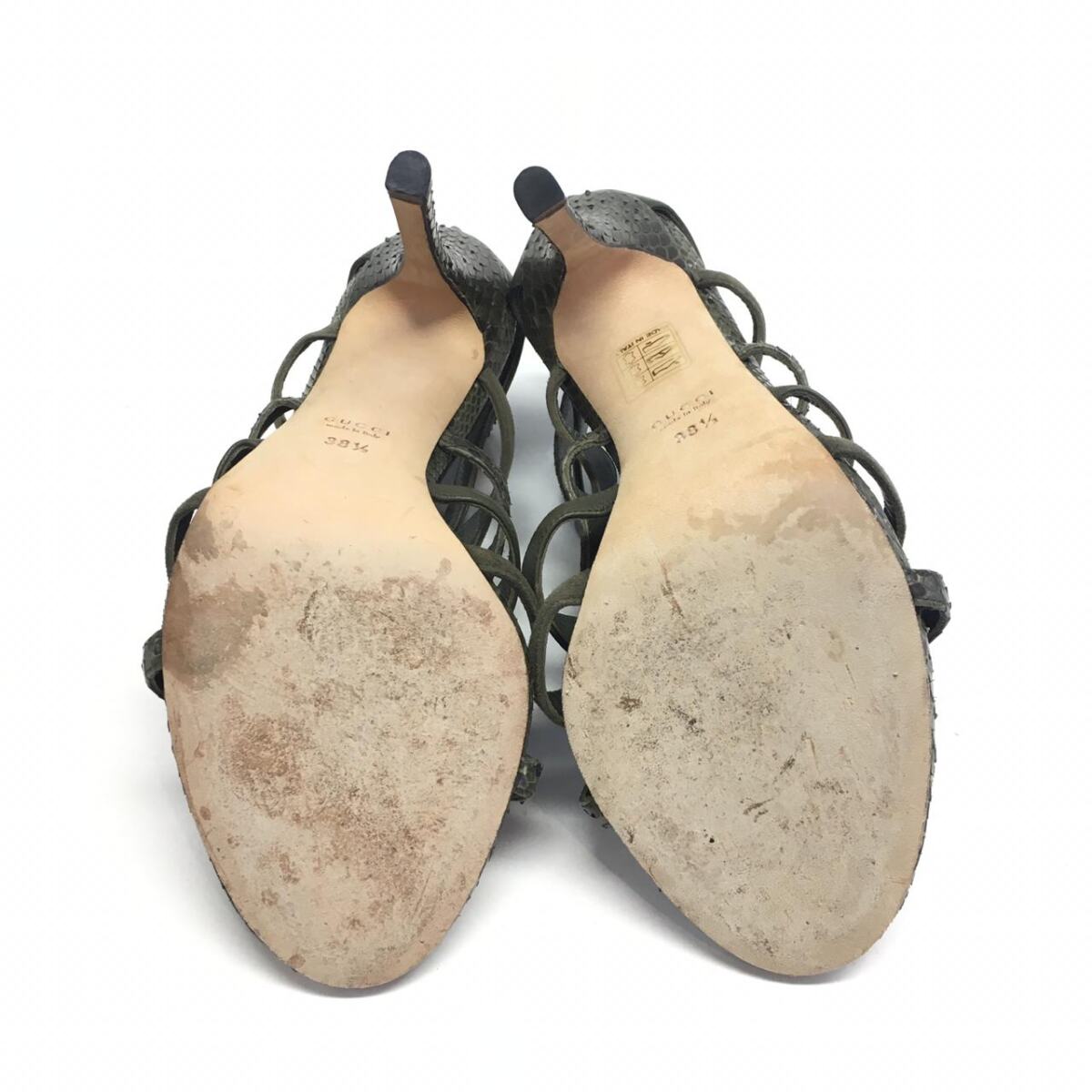 Sandália Gucci Phytton e Camurça Verde Musgo Tam. 38,5