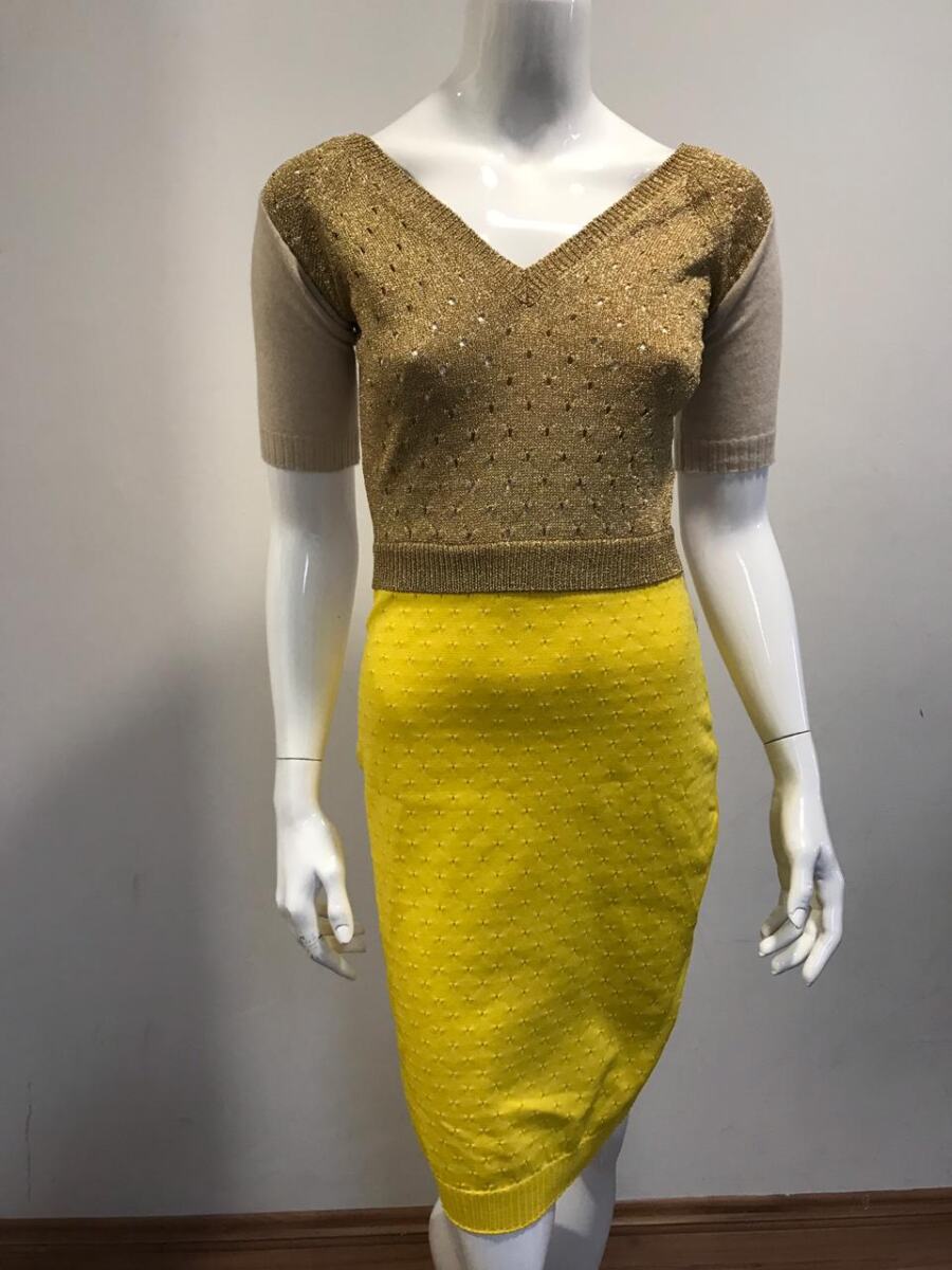 Vestido Louis Vuitton Amarelo Tam. S