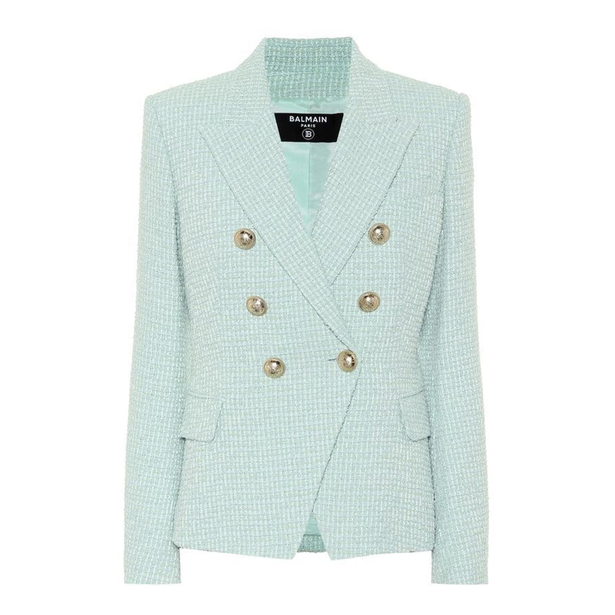 Blazer Balmain Tweed Verde Menta Tam. 44 Br
