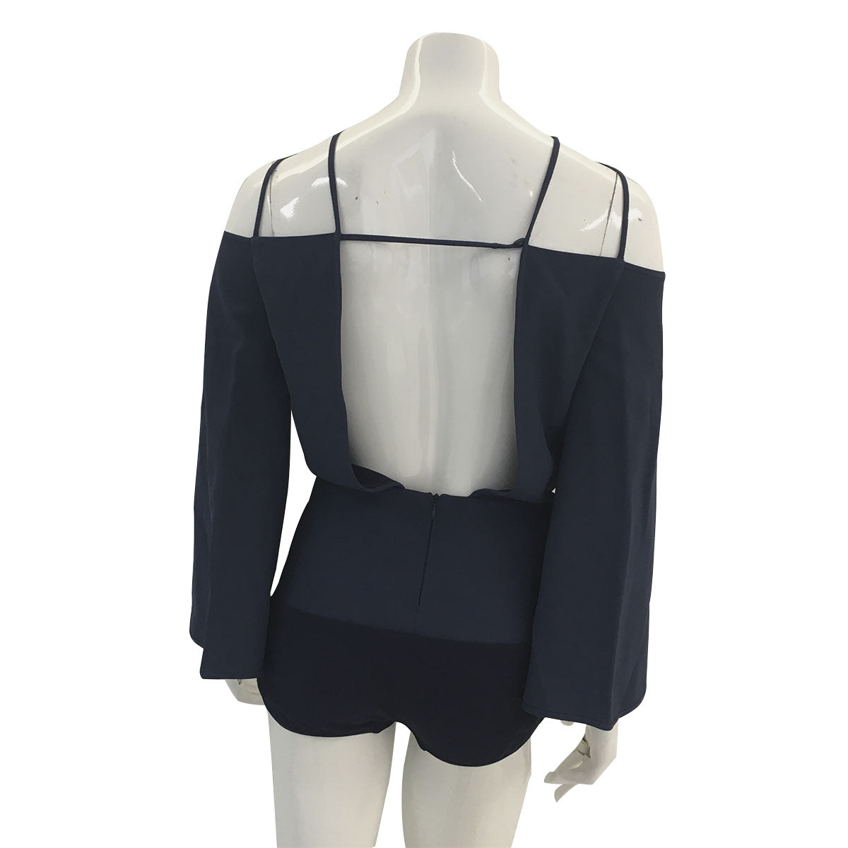 Body Paula Raia Manga Longa Azul Marinho Tam. 36