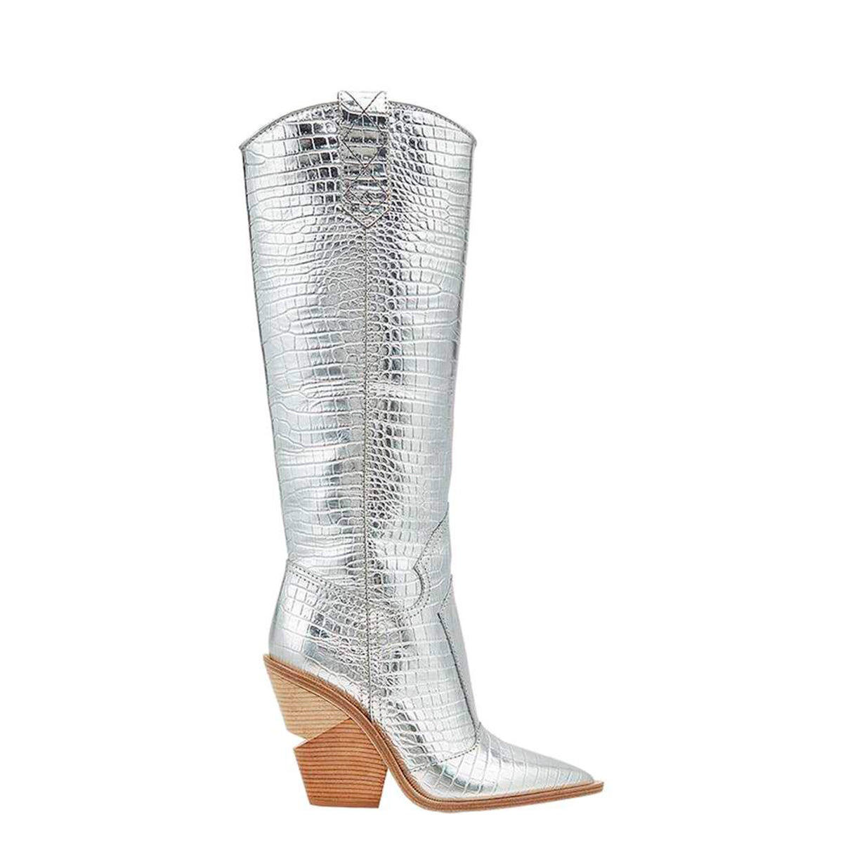 Bota Fendi Heel CowBoy Prateada Tam. 36