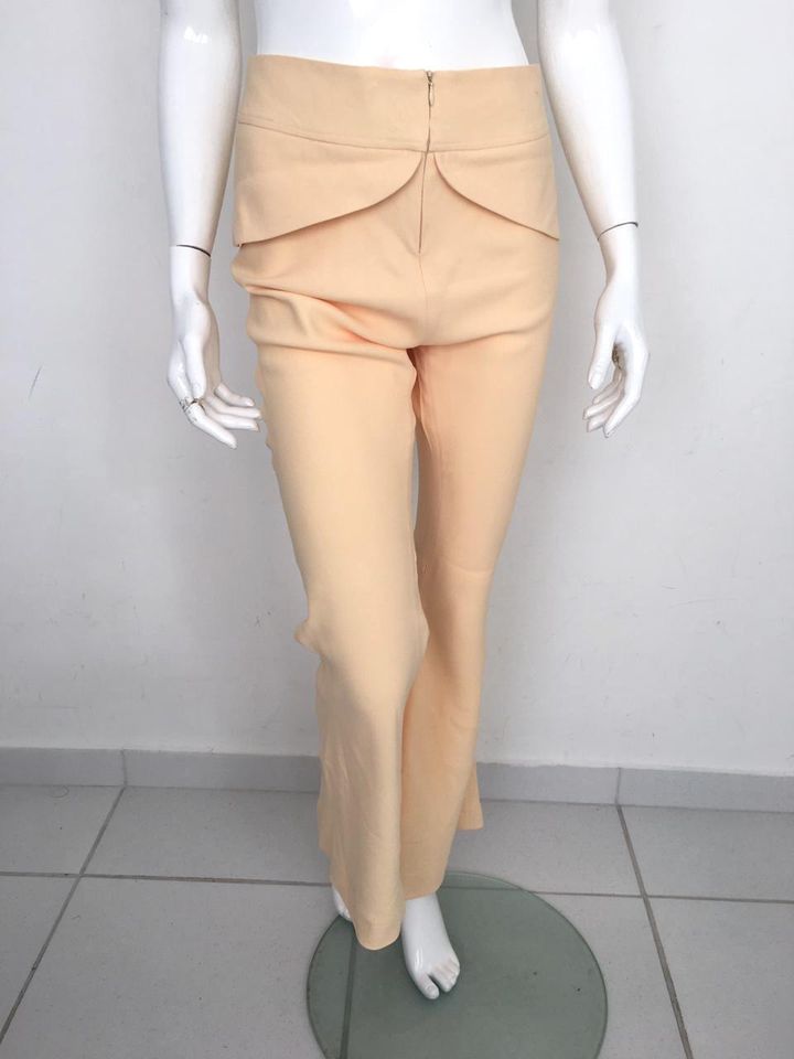 Calça Paula Raia Amarelo Claro Flare Tam. 36