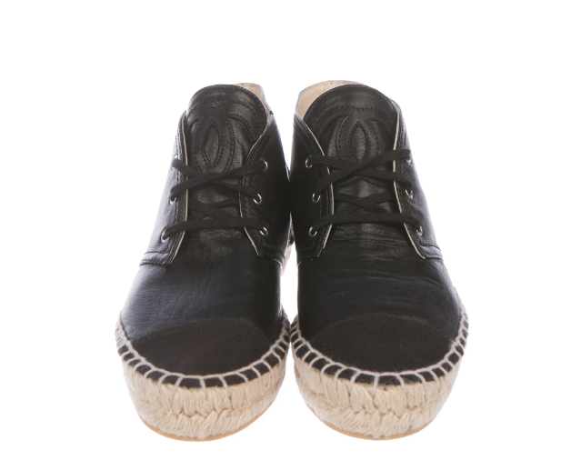 Tenis Chanel Espadrille CC Preto Tam. 38