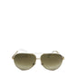 Óculos Gucci Branco Aviador com Dourado