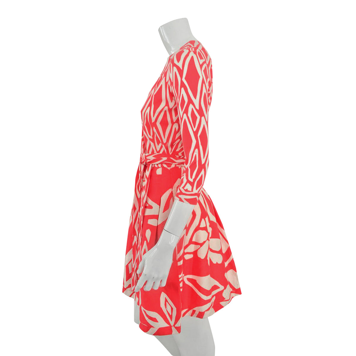 Vestido Diane Von Furstenberg Coral e Branco Tam. 34 Br
