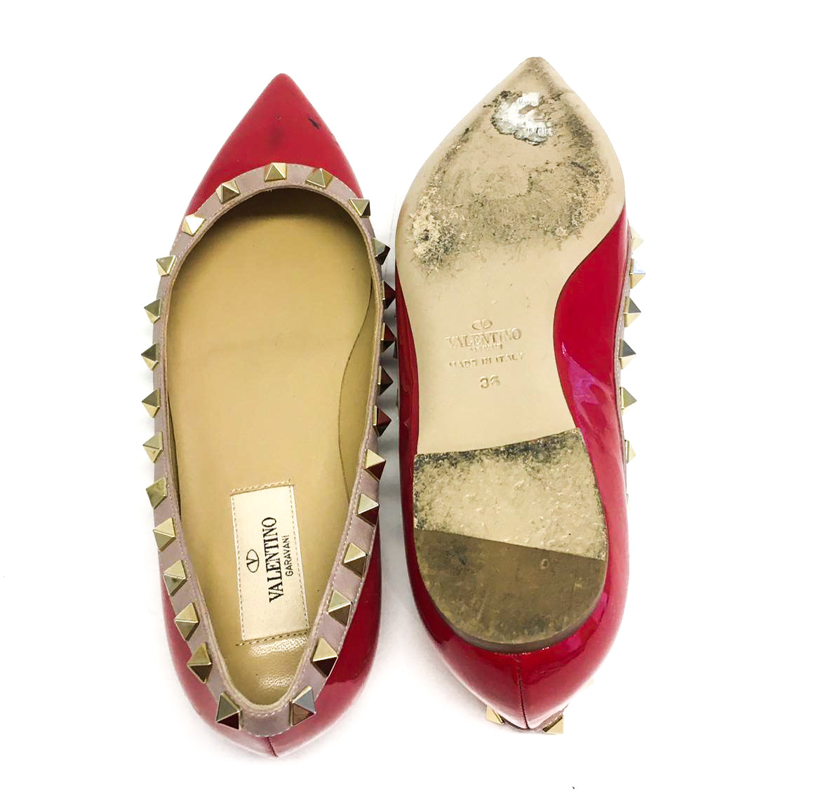 Sapatilha Valentino Vermelha e Nude Tam. 36