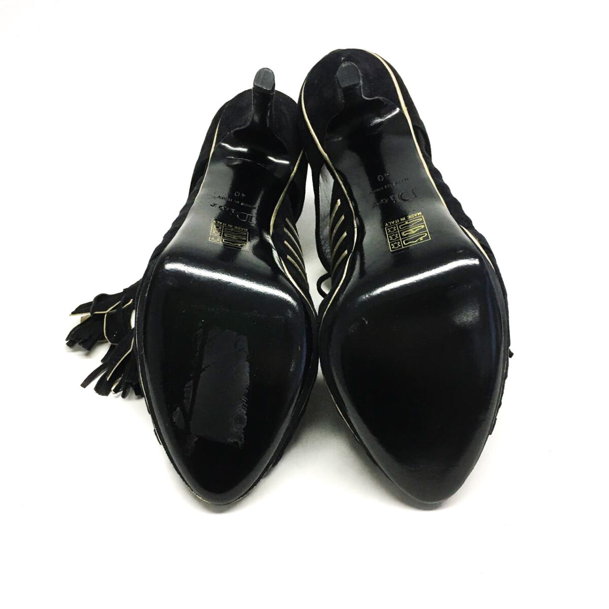 Sandalia Christian Dior Preta e Dourada Tam. 40