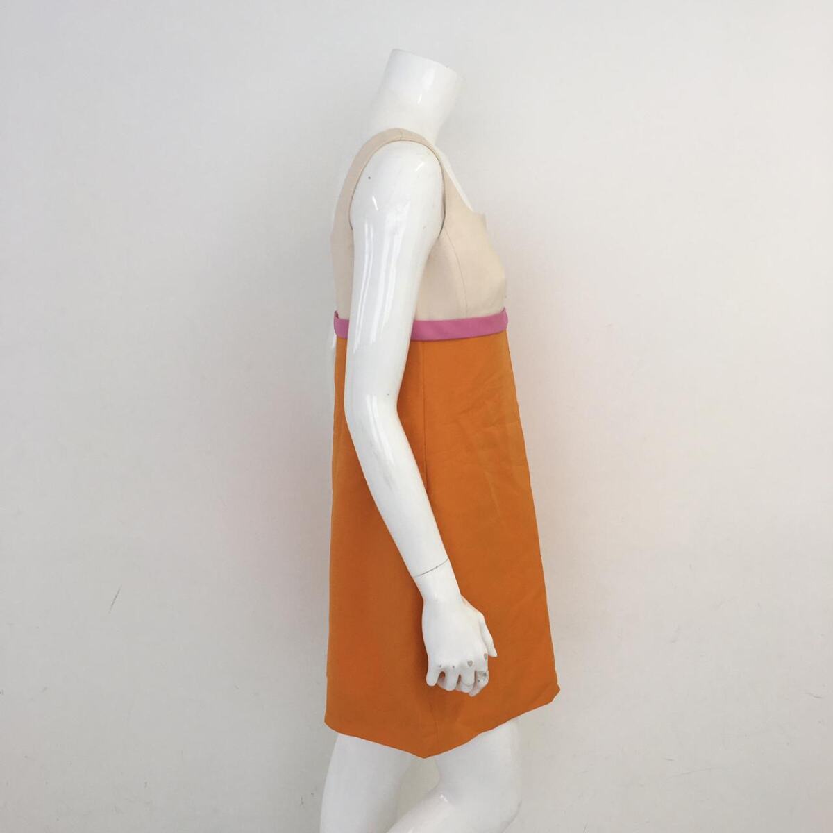 Vestido Valentino Bege e Laranja Tam. 6