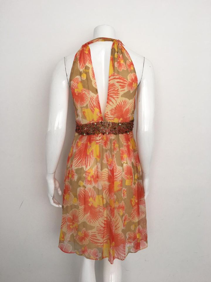 Vestido Diane Von Furstenberg Laranja e Amarelo Tam. 8