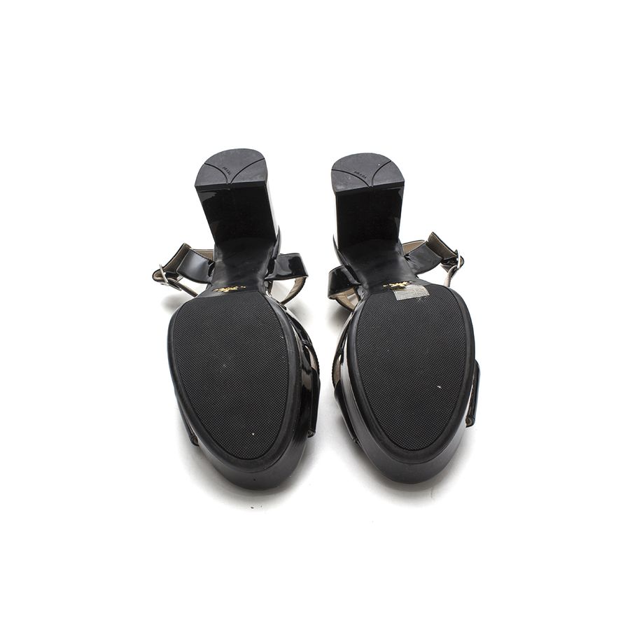 Sandália Prada Preta Verniz Tam. 38 sola