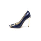 Sapato Roger Vivier Azul Verniz e Dourado Tam. 36,5