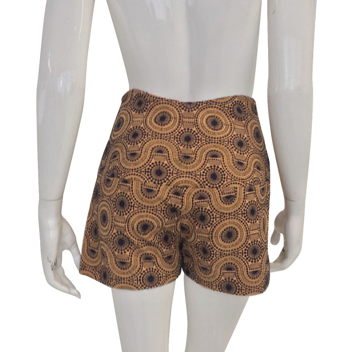 Shorts Paula Raia Marrom com Bordados Azul Tam. 38