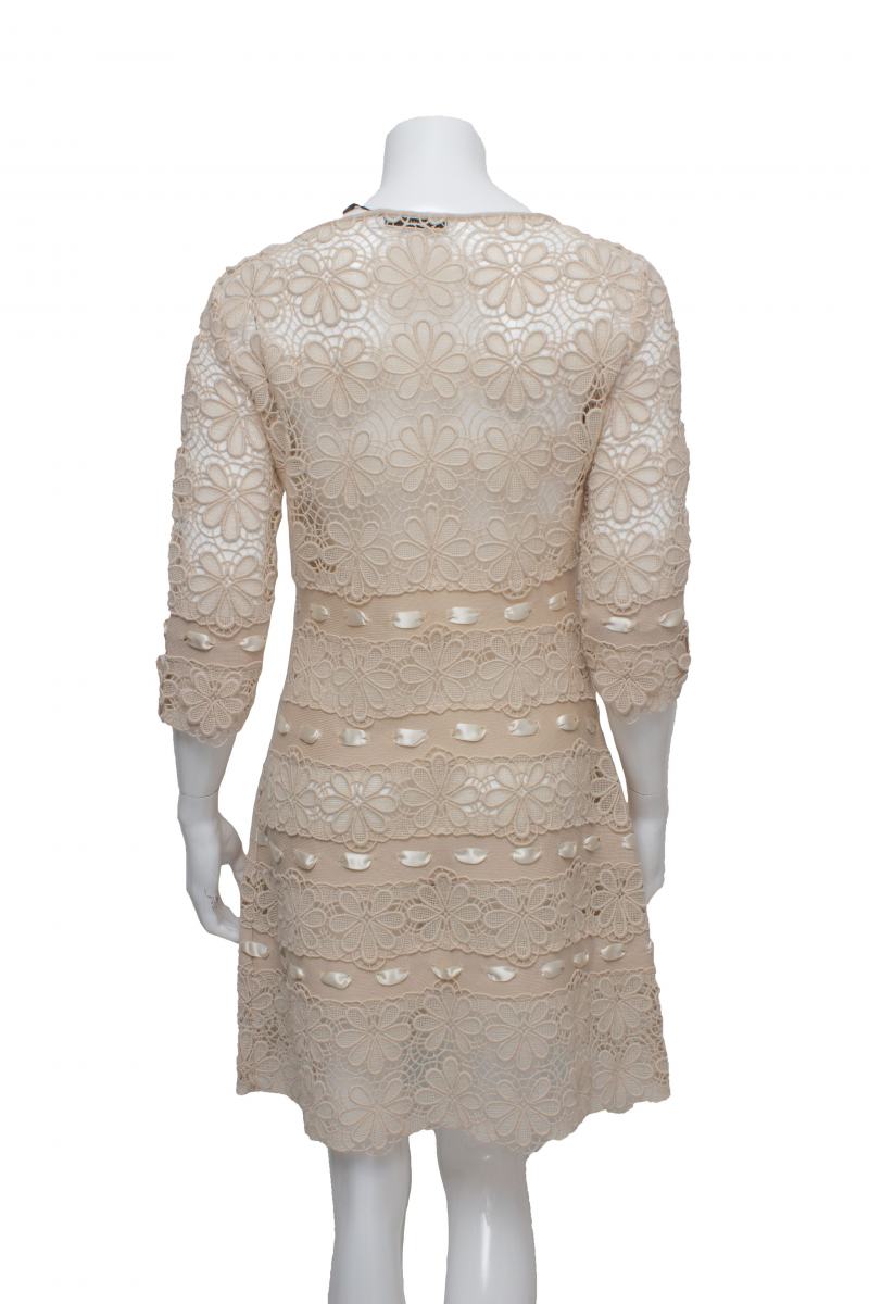 Vestido Christian Dior bege Tam. 44 Br
