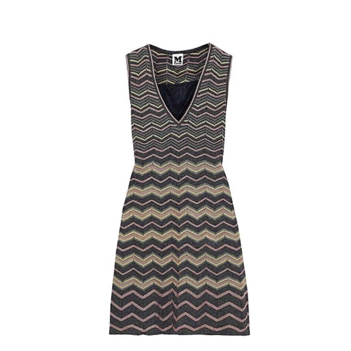Vestido M Missoni Chevron Colorido Brilhante Tam. 38
