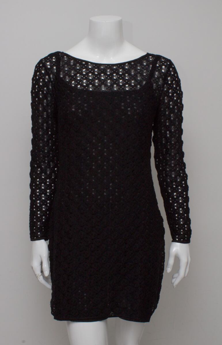 Vestido Missoni Preto Manga Longa Tam. 44