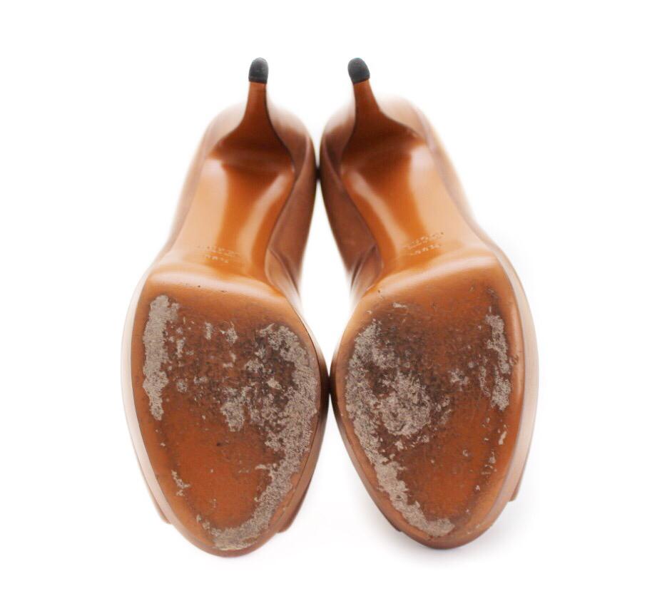 Sapato Salto Alto Gucci Caramelo Tam. 38,5