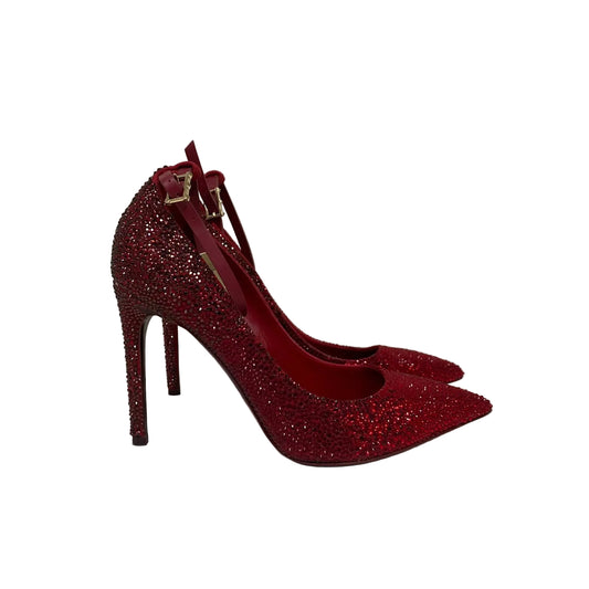Scarpin Valentino Vermelho Strass Tam 34,5 Br