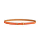Cinto Hermes Couro Laranja Ferragem Dourada