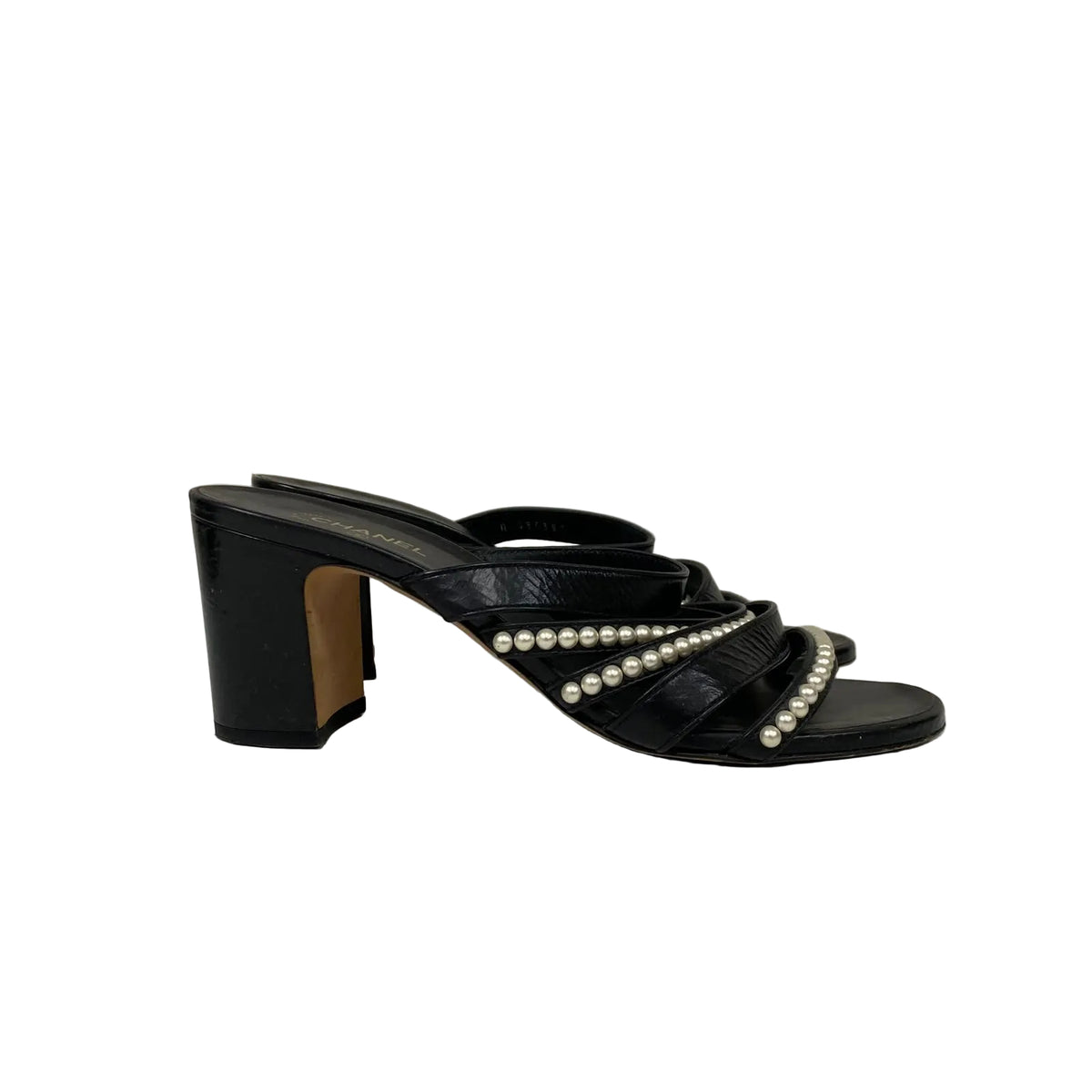 Sandalia Chanel Slip-on Pérolas Tam 37,5 BR