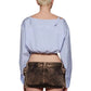 Camisa Cropped Miu Miu Listrada Tam 38 Br