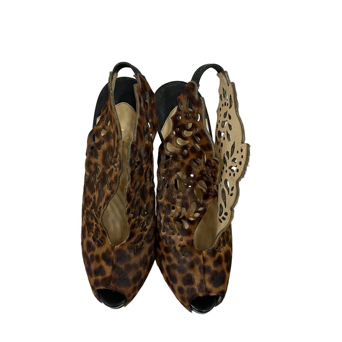 Sandália Louboutin Estampa de Onça Vazada Tam 34 BR