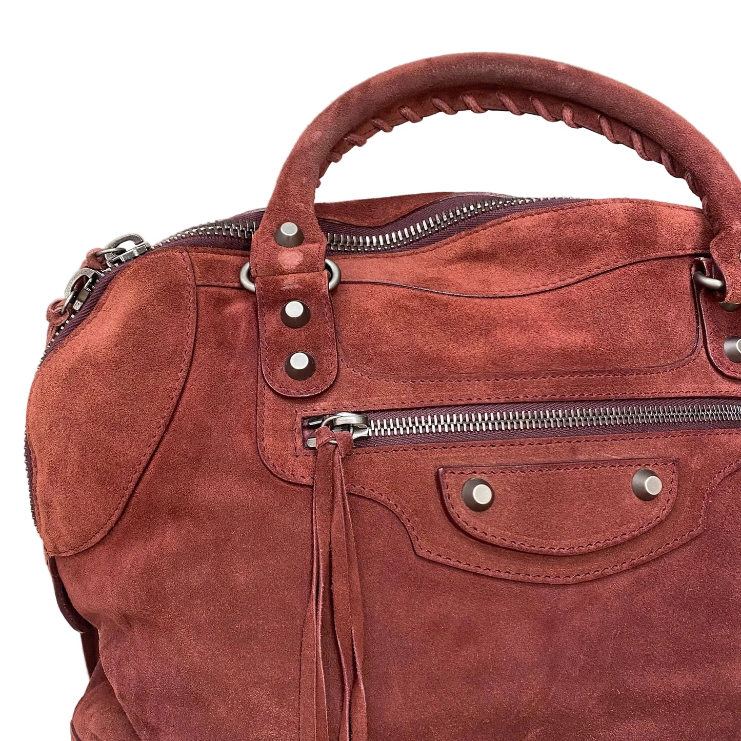 Bolsa Balenciaga Burgundy Suede