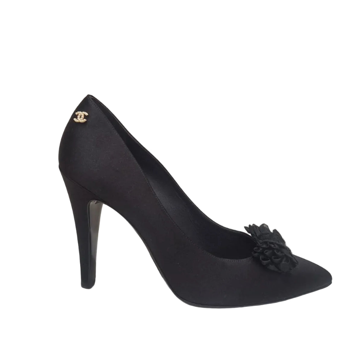 Salto Chanel Preto Com Laço Tam 37 Br