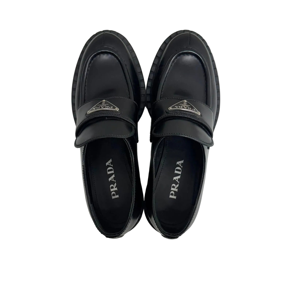 Mocassim Prada Preto Detalhe Logo Tam 37 Br