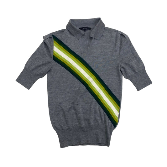 Camisa Gucci Polo Cinza Estampa Verde Tam P BR