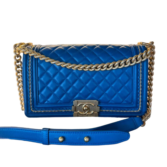 Bolsa Chanel Boy Média Azul