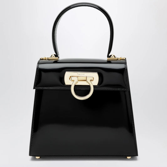 Bolsa Ferragamo Small Iconic Top Handle Preta